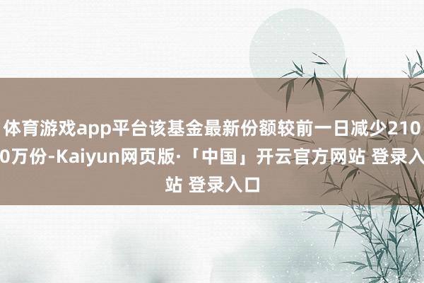 体育游戏app平台该基金最新份额较前一日减少210.00万份-Kaiyun网页版·「中国」开云官方网站 登录入口