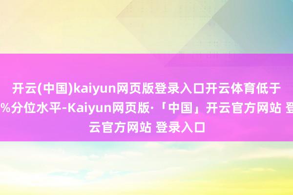开云(中国)kaiyun网页版登录入口开云体育低于历史40%分位水平-Kaiyun网页版·「中国」开云官方网站 登录入口
