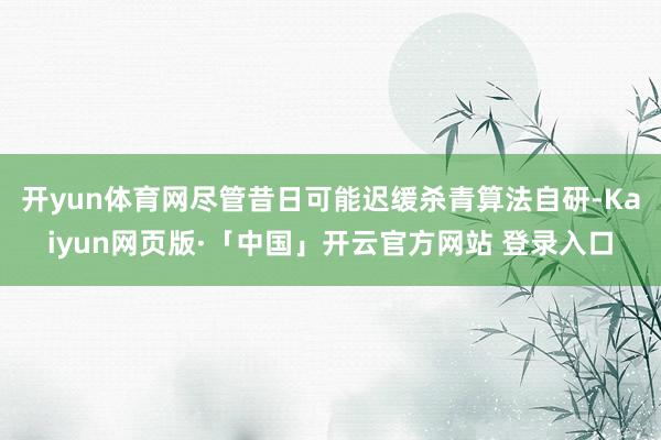 开yun体育网尽管昔日可能迟缓杀青算法自研-Kaiyun网页版·「中国」开云官方网站 登录入口